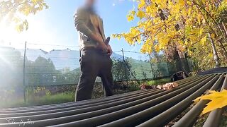 A risk of exposure in the park with a passionate and sexy milf