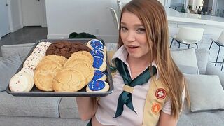 The Girl Scouts are selling cookies and one motivated girl is sexx sexxx