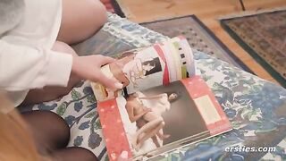Lesbians study Kama Sutra and try to imitate it while pleasuring each other