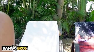 A stalker is getting lucky with the busty Latina MILF Julianna Vega