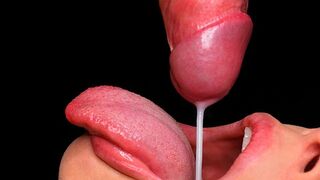 Best blowjob video ever, cum in mouth, ASMR, and milking action