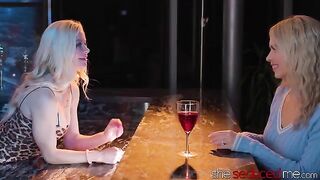 The bartender, a seductive brunette, makes a bold move on the first night