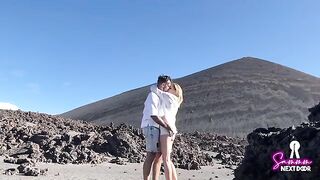 We climbed a volcano and he exploded into my mouth, an adventurous couple's tale