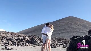 We climbed a volcano and he exploded into my mouth, an adventurous couple's tale
