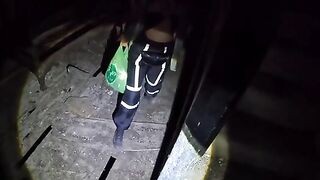 A young girl is exploring an abandoned mansion from 1872 in a steamy vlog