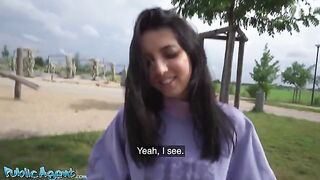 Skinny Italian college girl getting fucked outdoors for cash