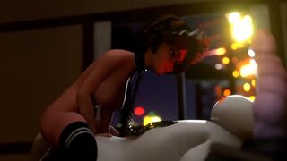 Aunt Cass shakes big ass on the cock of Baymax in 3D
