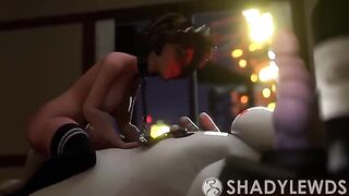 Aunt Cass shakes big ass on the cock of Baymax in 3D