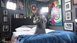 Beautiful brunette Dharma Jones skillfully handles a huge cock in this steamy POV scene