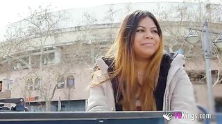 Fat Latina slut Yiyi Candy exposes her body on the street before getting fucked hard
