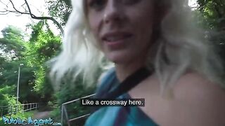 Hot blonde MILF with natural tits gets banged outdoors in the park
