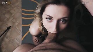 A cute slim babe got her pussy wet and received a discharge on her face