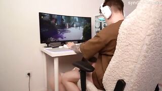 Decided to distract him with a blowjob and an anal surprise, which was successful