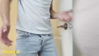 The stepmom noticed someone spying on her, but she agreed not to tell anyone in return for intimacy