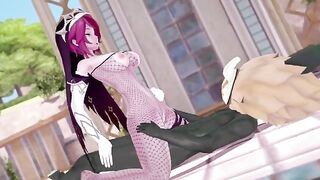 Rosaria got her huge chest pounded by Hillachurl in Genshin Impact