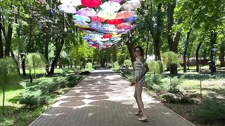 I take off my panties in the park and play with my pussy while people pass by