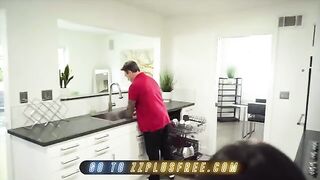 Emily Willis seduces Keiran Lee, showcasing her sexy round ass, getting fucked hard