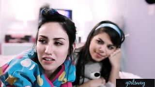 Retro Sleepover with the hot Gina Valentina and Gianna Dior, full of wild action