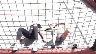 The exercise routine with my lesbian Colombian friend Carla Morelli was intense