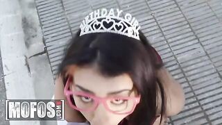 Jordi El Nino Polla surprises sexy birthday girl Kitty Love on the street