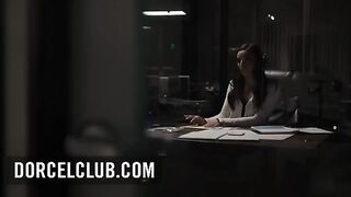 Petite Emily Willis has sex with her boss at work for extra hours