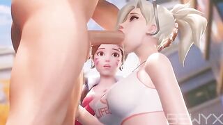 Mercy teaches DVA to deepthroat in this hot Overwatch 3D porn