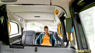 A gorgeous ginger slut got fucked hard in the Fake Taxi