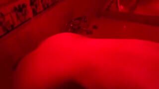 The blonde plays with toys in the bathroom and gets fucked