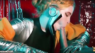 Femdom threesome sex with ballerinas in an atomic heart scenario