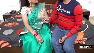 Desi Pari teaches English to tuition student with big tits