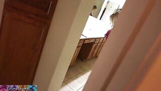 The stepson masturbates while watching his stepmom getting ready to bed