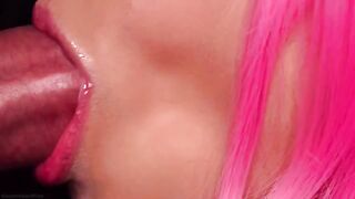The best milk blowjob for your hard cock with pink hair ASMR
