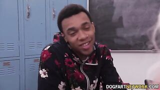 Blonde teen Heather Honey gets her asshole gapped by two black cocks in 4K