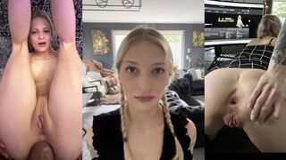 Young teen gets her asshole gapped hard and deep