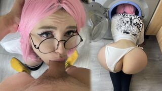 My stupid stepsister got stuck in the washing machine and I had to fuck her hard
