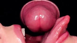 Close up blowjob with the best sloppy mouth and cum dumpster service