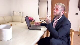 The secretary wiped her boss's dick and squirted on his face full video