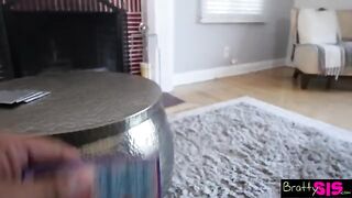 Gina Valentina gets her perky tits out for stepbro in steamy lap dance