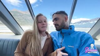 A man with a cock rock hard wakes up a cute petite babe, an exclusive scene