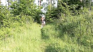 Babe gets fucked hard outdoors by the forest