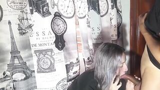 An unfaithful woman has sex with her stepbrother while talking to her boyfriend