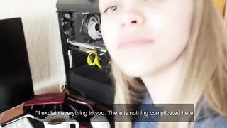 A cute student is having fun while studying anatomy with her boyfriend