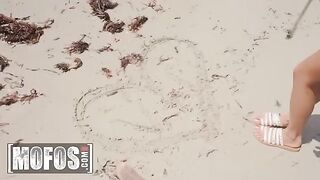 Petite Asian teen Vina Sky gets fucked on the beach before getting cum in her mouth
