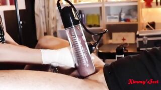 The cock pumping results in a significant increase in size, watch the process