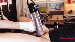The cock pumping results in a significant increase in size, watch the process