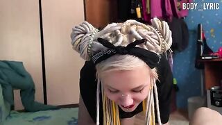 A blonde girl was sucking her neighbor's cock, what a surprise!