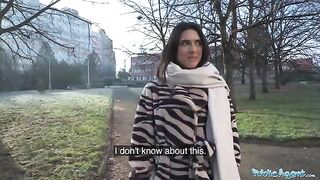 A beautiful brunette, biology student Lena Coxx, gets fucked by a stranger