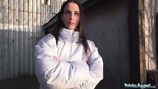 The Public Agent fucked a sexy brunette in the basement hard