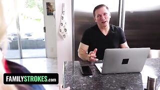 Step daddy fucked petite step daughter Chloe Rose every day before and after school