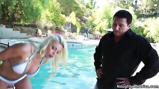 My wife's hot friend Britney Amber is a real professional in sucking cock